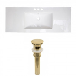 American Imaginations AI-23583 48-in. W 3H4-in. Ceramic Top Set In White Color - Overflow Drain Incl.