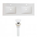 American Imaginations AI-23645 48-in. W 1 Hole Ceramic Top Set In White Color - Overflow Drain Incl.