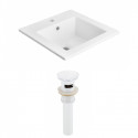 American Imaginations AI-23668 21-in. W 1 Hole Ceramic Top Set In White Color - Overflow Drain Incl.