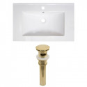 American Imaginations AI-23773 30-in. W 1 Hole Ceramic Top Set In White Color - Overflow Drain Incl.