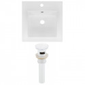 American Imaginations AI-23818 16.5-in. W 1 Hole Ceramic Top Set In White Color - Overflow Drain Incl.
