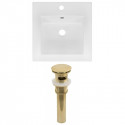 American Imaginations AI-23822 16.5-in. W 1 Hole Ceramic Top Set In White Color - Overflow Drain Incl.