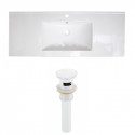 American Imaginations AI-23944 48.75-in. W 1 Hole Ceramic Top Set In White Color - Overflow Drain Incl.