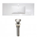 American Imaginations AI-23945 48.75-in. W 1 Hole Ceramic Top Set In White Color - Overflow Drain Incl.