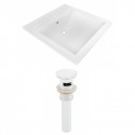American Imaginations AI-23986 21.5-in. W 1 Hole Ceramic Top Set In White Color - Overflow Drain Incl.