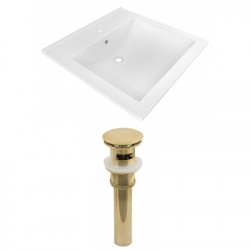 American Imaginations AI-23990 21.5-in. W 1 Hole Ceramic Top Set In White Color - Overflow Drain Incl.