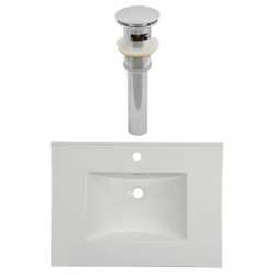 American Imaginations AI-24031 30.75-in. W 1 Hole Ceramic Top Set In White Color - Overflow Drain Incl.