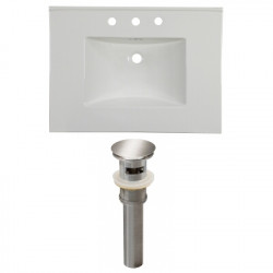 American Imaginations AI-24050 30.75-in. W 3H8-in. Ceramic Top Set In White Color - Overflow Drain Incl.