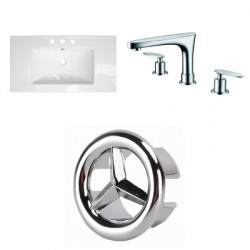 American Imaginations AI-24116 32-in. W 3H8-in. Ceramic Top Set In White Color - CUPC Faucet Incl.