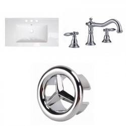 American Imaginations AI-24118 32-in. W 3H8-in. Ceramic Top Set In White Color - CUPC Faucet Incl.