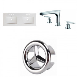 American Imaginations AI-24187 59-in. W 3H8-in. Ceramic Top Set In White Color - CUPC Faucet Incl.