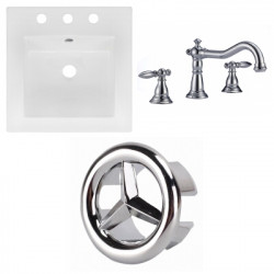 American Imaginations AI-24241 16.5-in. W 3H8-in. Ceramic Top Set In White Color - CUPC Faucet Incl.