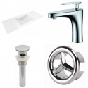 American Imaginations AI-24254 48-in. W 1 Hole Ceramic Top Set In White Color - CUPC Faucet Incl. - Overflow Drain Incl.