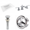 American Imaginations AI-24259 35.5-in. W 3H8-in. Ceramic Top Set In White Color - CUPC Faucet Incl. - Overflow Drain Incl.