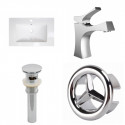American Imaginations AI-24276 23.75-in. W 1 Hole Ceramic Top Set In White Color - CUPC Faucet Incl. - Overflow Drain Incl.