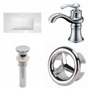 American Imaginations AI-24283 32-in. W 1 Hole Ceramic Top Set In White Color - CUPC Faucet Incl. - Overflow Drain Incl.