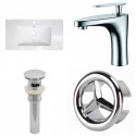 American Imaginations AI-24284 32-in. W 1 Hole Ceramic Top Set In White Color - CUPC Faucet Incl. - Overflow Drain Incl.