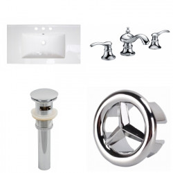 American Imaginations AI-24295 32-in. W 3H8-in. Ceramic Top Set In White Color - CUPC Faucet Incl. - Overflow Drain Incl.