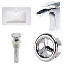 American Imaginations AI-24304 30-in. W 1 Hole Ceramic Top Set In White Color - CUPC Faucet Incl. - Overflow Drain Incl.