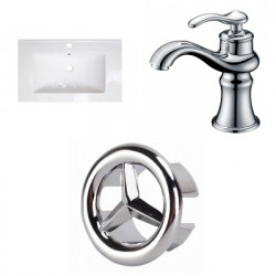 American Imaginations AI-24463 32-in. W 1 Hole Ceramic Top Set In White Color - CUPC Faucet Incl.