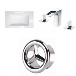 American Imaginations AI-24473 32-in. W 3H8-in. Ceramic Top Set In White Color - CUPC Faucet Incl.