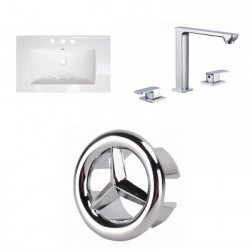 American Imaginations AI-24477 32-in. W 3H8-in. Ceramic Top Set In White Color - CUPC Faucet Incl.