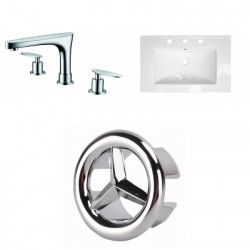 American Imaginations AI-24687 24-in. W 3H8-in. Ceramic Top Set In White Color - CUPC Faucet Incl.