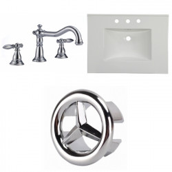 American Imaginations AI-24705 30.75-in. W 3H8-in. Ceramic Top Set In White Color - CUPC Faucet Incl.