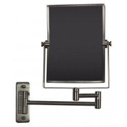 American Imaginations AI-20278 16.36-in. W Rectangle Brass-Mirror Wall Mount Magnifying Mirror In Brushed Nickel Color