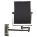 American Imaginations AI-20278 16.36-in. W Rectangle Brass-Mirror Wall Mount Magnifying Mirror In Brushed Nickel Color