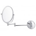 American Imaginations AI-27401 16.95-in. W Oval Brass-Mirror Wall Mount Magnifying Mirror In Chrome Color