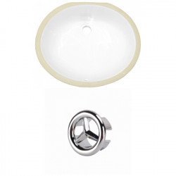 American Imaginations AI-20349 19.5-in. W CUPC Oval Undermount Sink Set In White - Chrome Hardware
