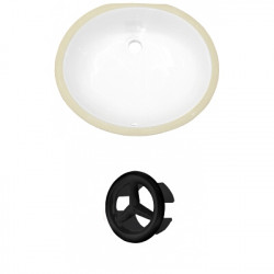 American Imaginations AI-20350 19.5-in. W CUPC Oval Undermount Sink Set In White - Black Hardware