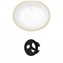 American Imaginations AI-20350 19.5-in. W CUPC Oval Undermount Sink Set In White - Black Hardware