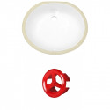 American Imaginations AI-20354 19.5-in. W CUPC Oval Undermount Sink Set In White - Red Hardware