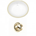 American Imaginations AI-20355 19.5-in. W CUPC Oval Undermount Sink Set In White - Gold Hardware