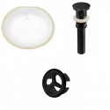 American Imaginations AI-20382 19.5-in. W CUPC Oval Undermount Sink Set In White - Black Hardware - Overflow Drain Incl.