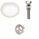American Imaginations AI-20384 19.5-in. W CUPC Oval Undermount Sink Set In White - Brushed Nickel Hardware - Overflow Drain Incl.