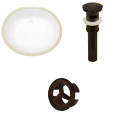 American Imaginations AI-20388 19.5-in. W CUPC Oval Undermount Sink Set In White - Oil Rubbed Bronze Hardware - Overflow Drain Incl.