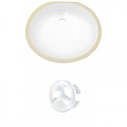 American Imaginations AI-20391 19.5-in. W Oval Undermount Sink Set In White - White Hardware