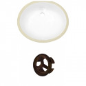 American Imaginations AI-20396 19.5-in. W Oval Undermount Sink Set In White - Oil Rubbed Bronze Hardware