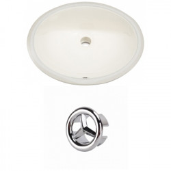 American Imaginations AI-20397 19.75-in. W Oval Undermount Sink Set In Biscuit - Chrome Hardware