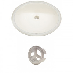 American Imaginations AI-20400 19.75-in. W Oval Undermount Sink Set In Biscuit - Brushed Nickel Hardware