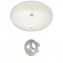 American Imaginations AI-20400 19.75-in. W Oval Undermount Sink Set In Biscuit - Brushed Nickel Hardware