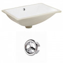American Imaginations AI-20405 20.75-in. W Rectangle Undermount Sink Set In White - Chrome Hardware
