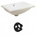 American Imaginations AI-20406 20.75-in. W Rectangle Undermount Sink Set In White - Black Hardware