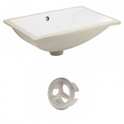 American Imaginations AI-20408 20.75-in. W Rectangle Undermount Sink Set In White - Brushed Nickel Hardware