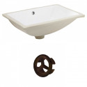 American Imaginations AI-20412 20.75-in. W Rectangle Undermount Sink Set In White - Oil Rubbed Bronze Hardware