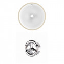 American Imaginations AI-20413 16.5-in. W Round Undermount Sink Set In White - Chrome Hardware