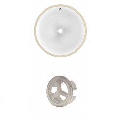 American Imaginations AI-20416 16.5-in. W Round Undermount Sink Set In White - Brushed Nickel Hardware